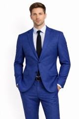                           Newsmen elasztikus slim öltöny - Királykék Öltöny, mellény